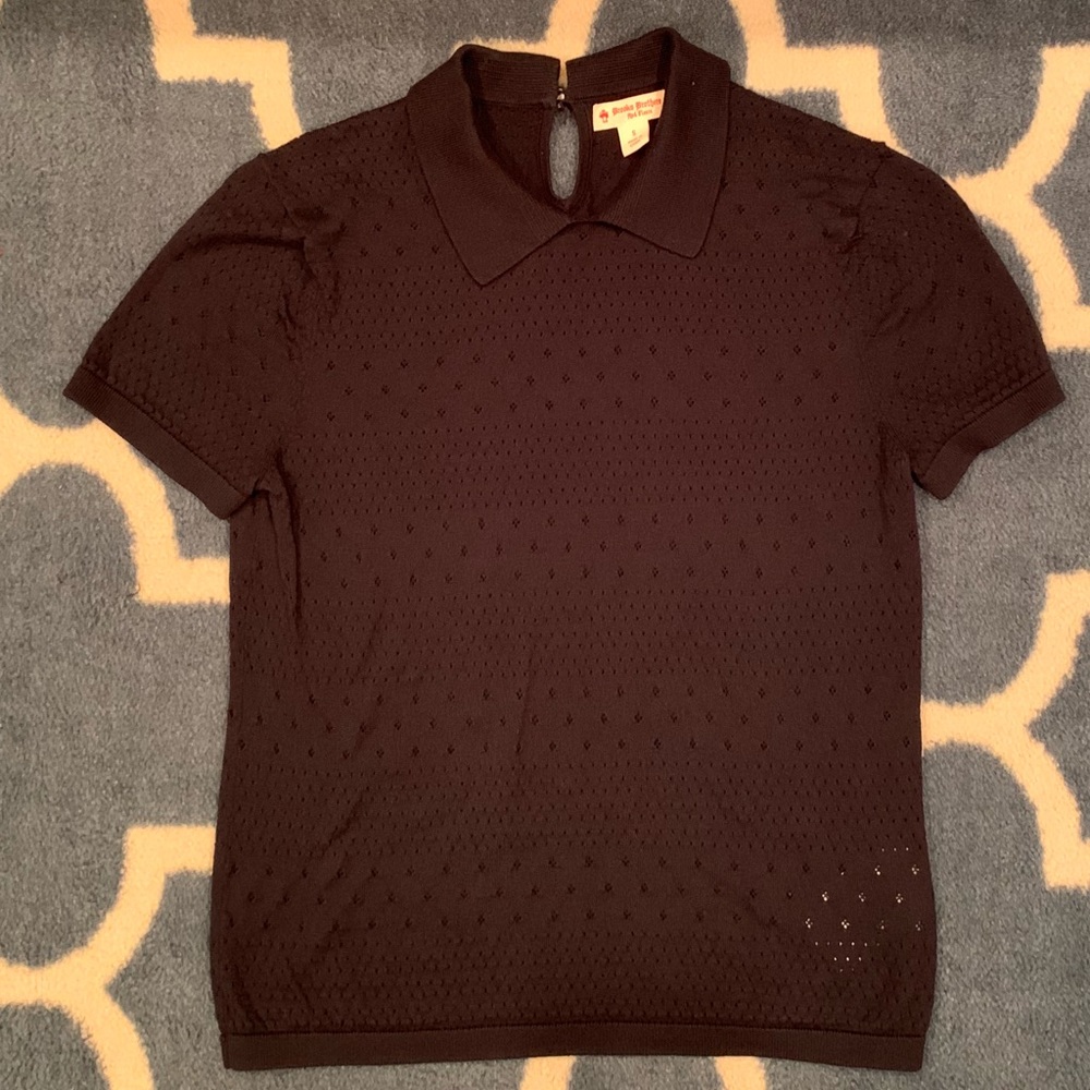 Brooks Brothers navy blue perforated polo